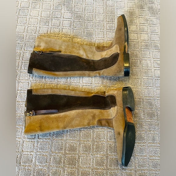 Hogan light/dark brown suede leather women's boots (size 10) - Picture 4 of 4